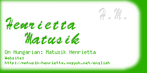 henrietta matusik business card